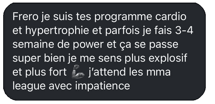 Capture d'un retour client MB PREPA
