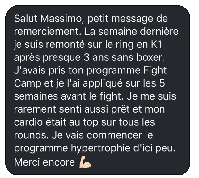Capture d'un retour client MB PREPA