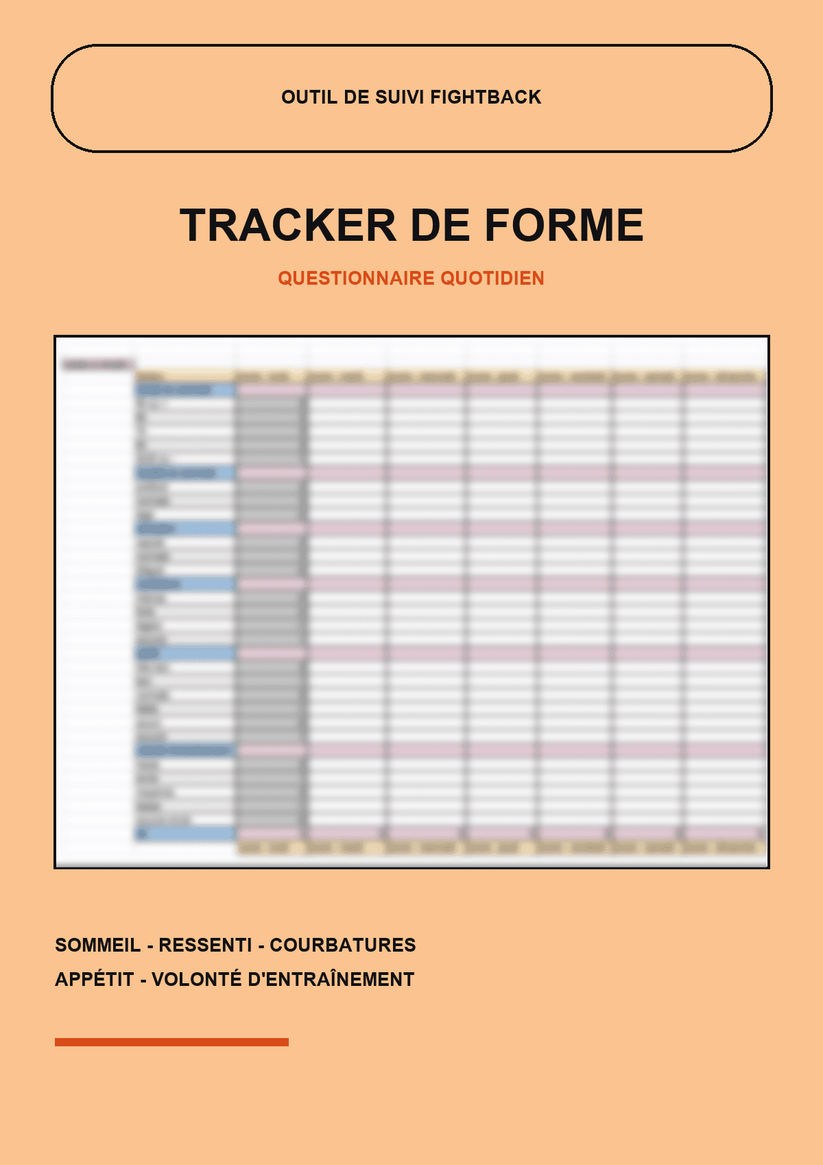 Aperçu du tracker quotidien FIGHTBACK