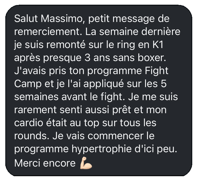 Capture d’un message client MB PREPA